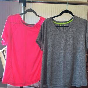 Xersion Neon Pink and Heather Gray Short Sleeve Tees